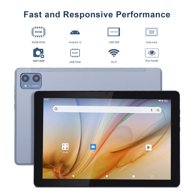 C Idea Tablet giáo dục cho sinh viên Android 12 Tablet 10 inch với Google Play 64GB ROM 3GB RAM 128GB