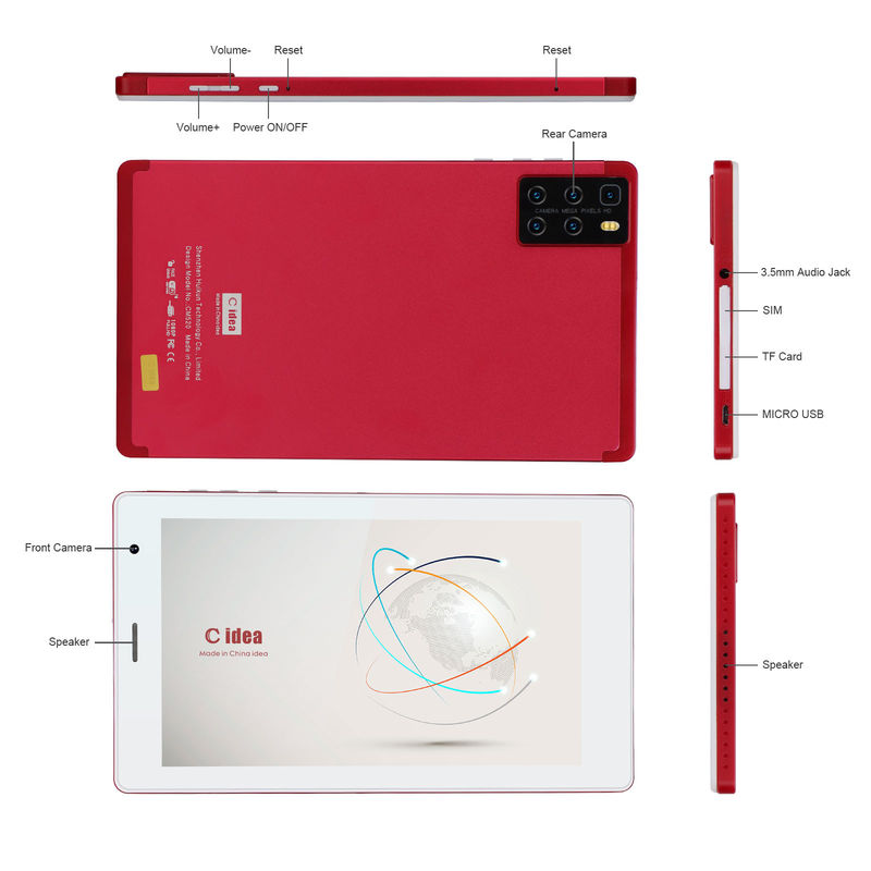 C ý tưởng Máy tính bảng Android cho người học 7 inch Với Quad Core Processor ROM 32GB Expansion Dual Camera CM520 (màu đỏ)