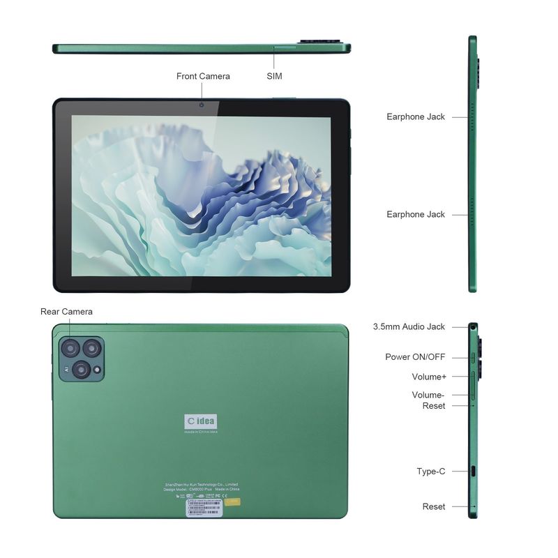 C ý tưởng 10 inch máy tính bảng với 13MP + 16MP Camera Và 256GB mở rộng bộ nhớ IPS hiển thị CM8000plus