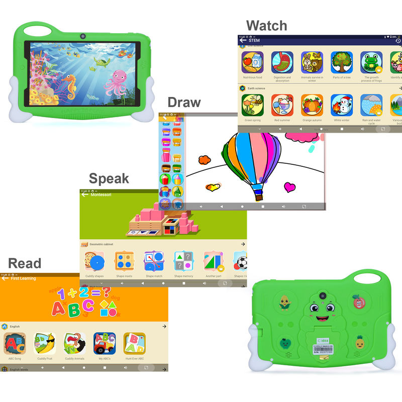 C ý tưởng Trẻ em Học sinh Study Tablet 7 Inch Cute Long Battery Life 32GB Storage 2MP + 5MP Camera kép CM90 Xanh