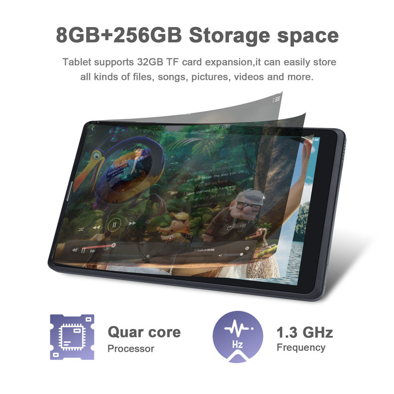 C ý tưởng Người lớn Đen Android 8 Inch Tablet PC CM835 MTK Chip 256GB Lưu trữ lớn Hỗ trợ GPS