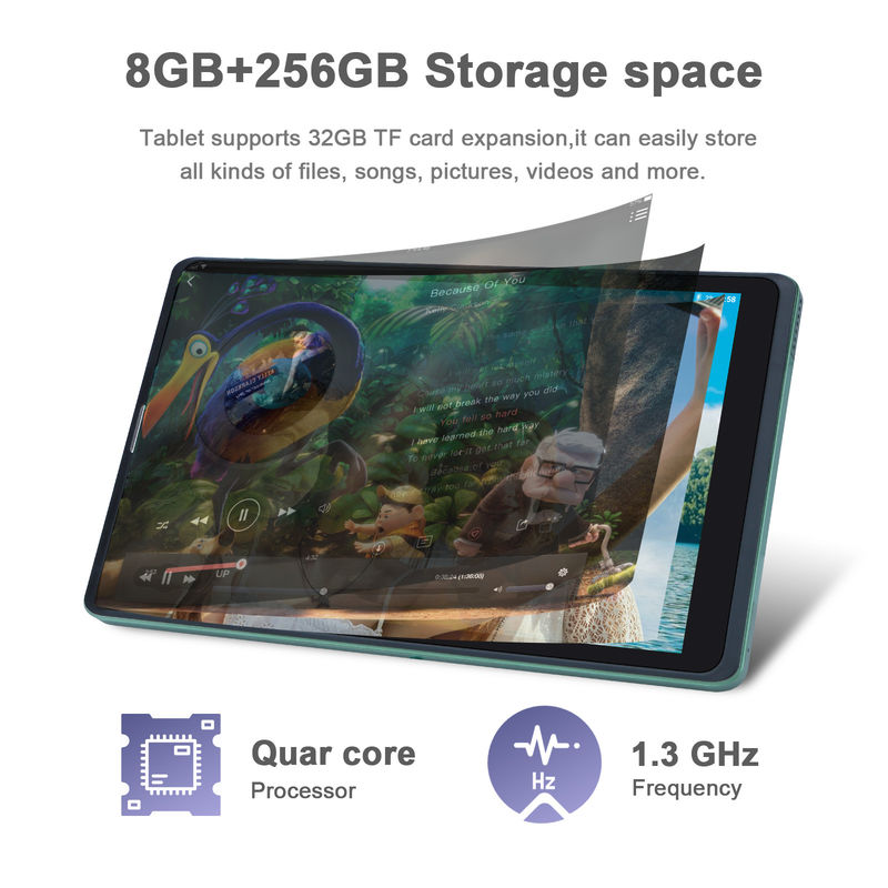 C ý tưởng Sim Hỗ trợ Green Tablet PC 8GB RAM 256GB ROM 800x1280 IPS HD màn hình hiển thị máy tính bảng với trường hợp CM835