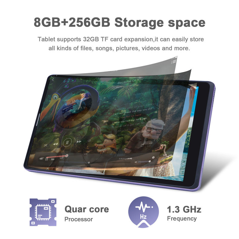 C ý tưởng Android 12 Tablet Đồ chơi cầm tay màu tím Đọc thời lượng pin dài Thẻ TF Thẻ màn hình HD mở rộng Tablet với vỏ CM835