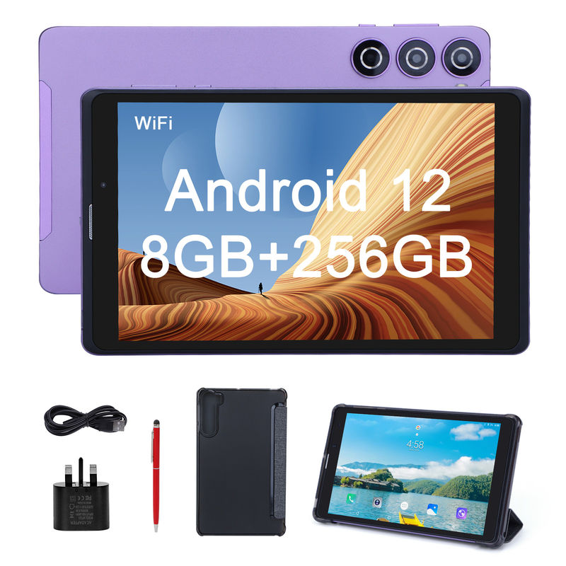 C ý tưởng Android 12 Tablet Đồ chơi cầm tay màu tím Đọc thời lượng pin dài Thẻ TF Thẻ màn hình HD mở rộng Tablet với vỏ CM835
