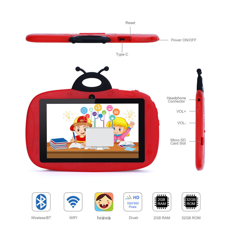 C Idea WiFi Tablet For Kids 7 Inch Smart Tablet PC Cho Trẻ sơ sinh Học tập Với Trường hợp CM76