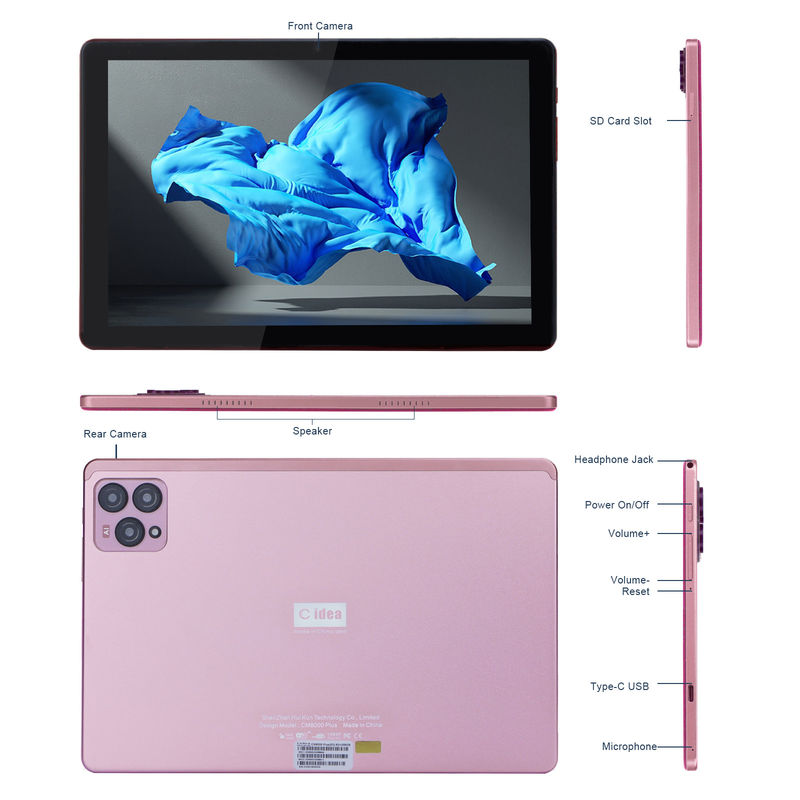 C ý tưởng 10 inch Android 12 Tablet 8GB RAM 256GB ROM Mô hình CM8000PLUS Pink