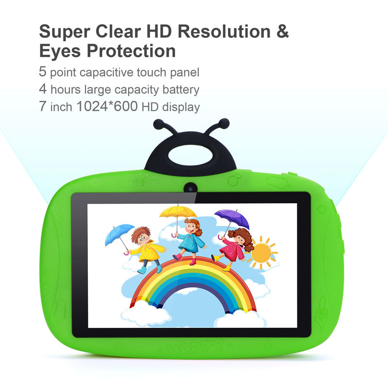C ý tưởng Camera kép WiFi 7 Inch Tablet PC Android Trẻ em Cho Trẻ sơ sinh Học tập 128GB với Case Kids App CM76 Xanh