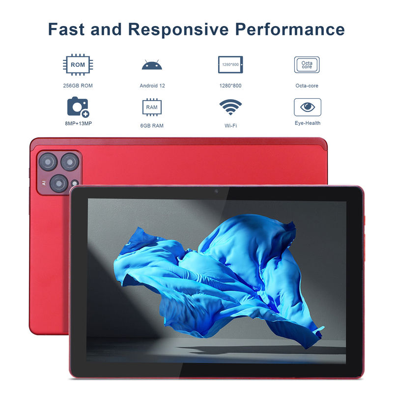 C ý tưởng 10 inch Android 12 Tablet 8GB RAM 256GB ROM Mô hình CM8000PLUS Đỏ