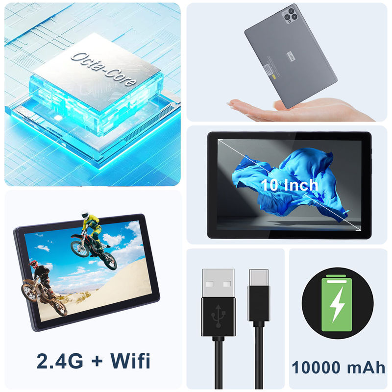 C ý tưởng 10 inch Android 12 Tablet 8GB RAM 256GB ROM Mô hình CM8000PLUS Xám