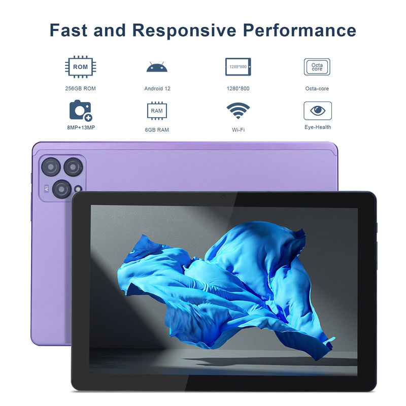 C ý tưởng 10 inch Android 12 Tablet 8GB RAM 256GB ROM Mô hình CM8000PLUS Purple