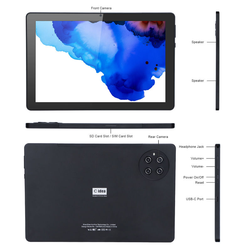 C ý tưởng 9.7 inch Android 12 Tablet 8GB RAM 512GB ROM Mô hình CM7800 Đen