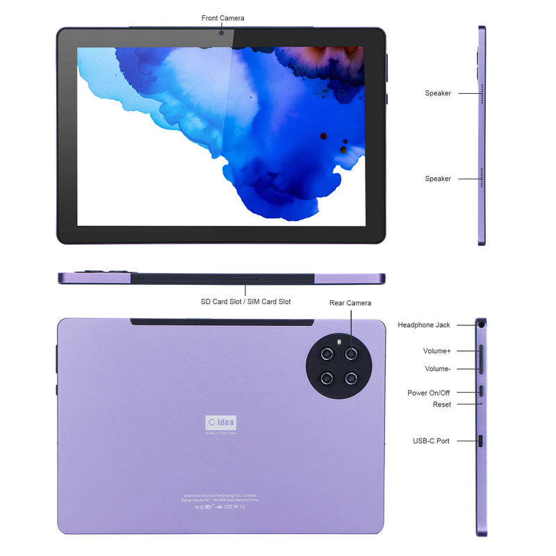 C ý tưởng 9.7 inch Android 12 Tablet 8GB RAM 512GB ROM Mô hình CM7800 màu tím
