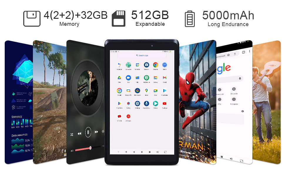 C ý tưởng thanh thiếu niên 8 Inch Tablet Android 13 với màn hình ánh sáng xanh, WiFi, 32GB + 64GB, 800 * 1280 IPS incell CM826