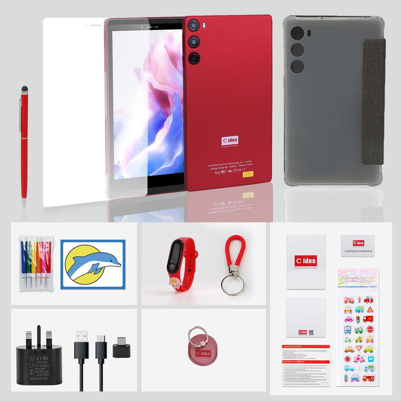 C Idea 7 Inch Tablet 6GB RAM 128GB ROM Với SIM Android Tablet PC Cho Học sinh CM525 Đỏ