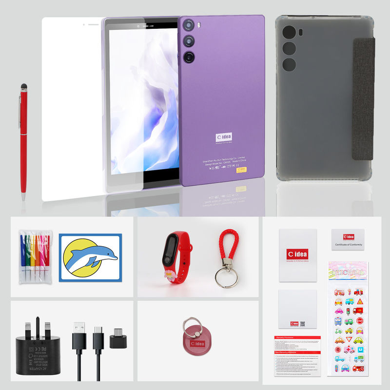 C ý tưởng 7 inch 6 + 128GB 6000mAh Android Tablet PC với SIM cho Sinh viên CM525 Purple