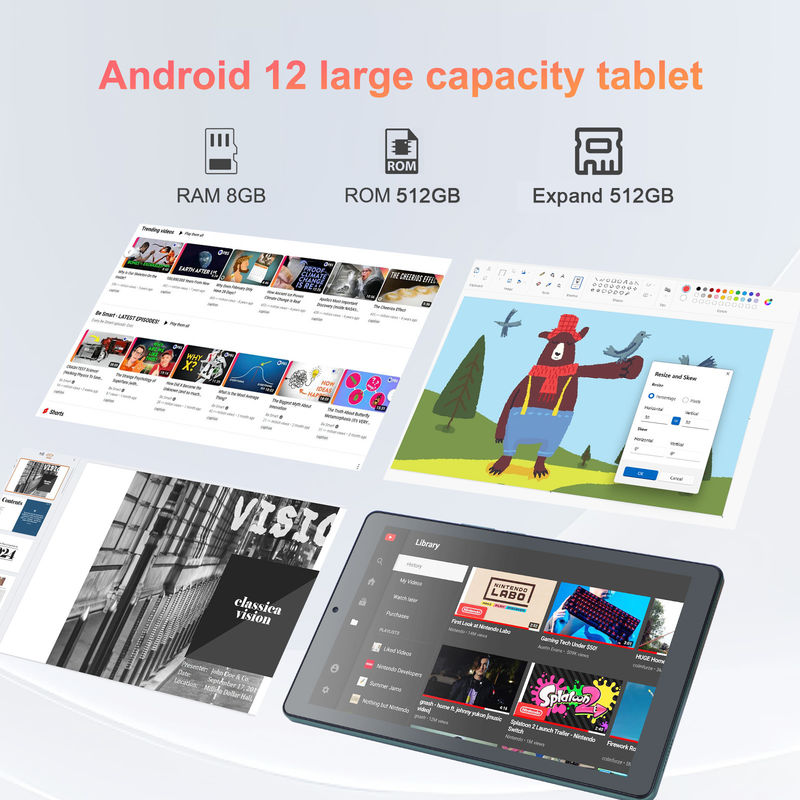 C ý tưởng 9 inch Android 12 Tablet 8GB RAM 512GB ROM 5MP + 8MP Camera kép WIFI Tablet với SIM CM915 (Xanh)