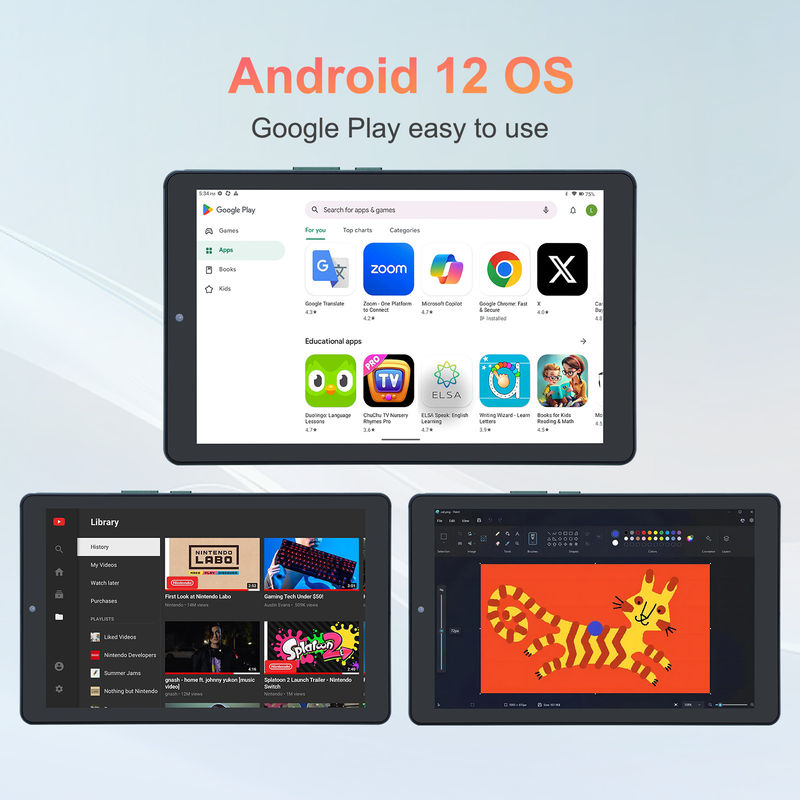 C ý tưởng 9 inch Android 12 Tablet 8GB RAM 512GB ROM 5MP + 8MP Camera kép WIFI Tablet với SIM CM915 (Xanh)