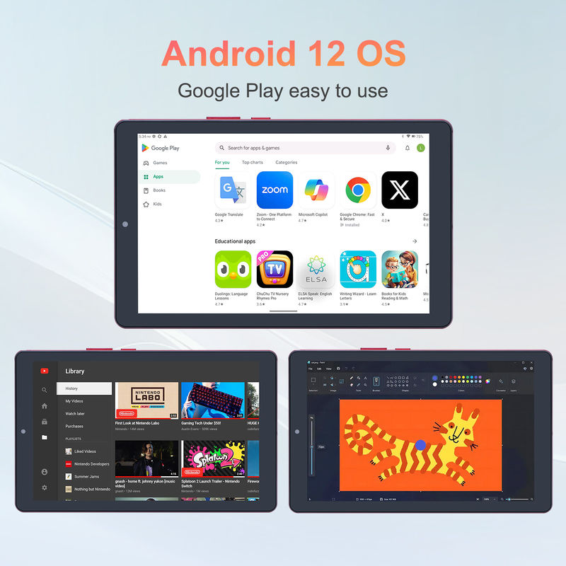 C ý tưởng 9 inch Android 12 Tablet 8GB RAM 512GB ROM 5MP + 8MP Camera kép WIFI Tablet với SIM CM915 (Mỏ)
