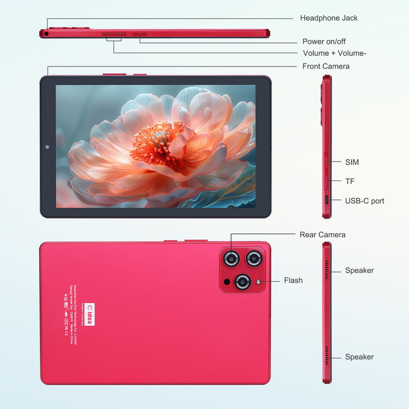 C ý tưởng 9 inch Android 12 Tablet 8GB RAM 512GB ROM 5MP + 8MP Camera kép WIFI Tablet với SIM CM915 (Mỏ)