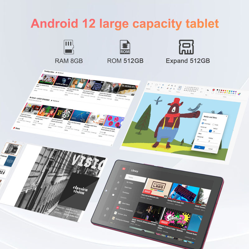C ý tưởng 9 inch Android 12 Tablet 8GB RAM 512GB ROM 5MP + 8MP Camera kép WIFI Tablet với SIM CM915 (Mỏ)