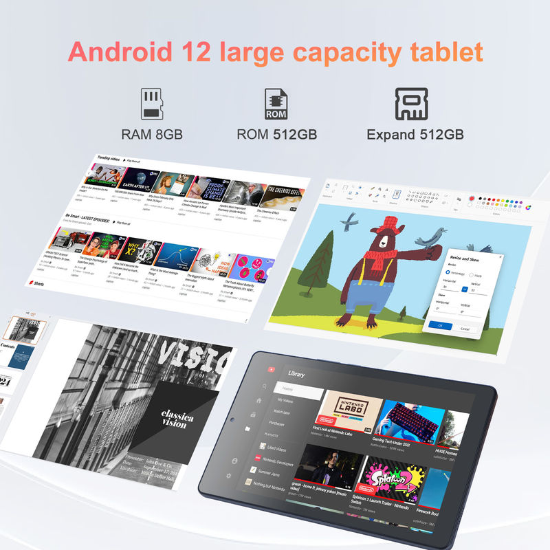 C ý tưởng 9 inch Android 12 Tablet 8GB RAM 512GB ROM 5MP + 8MP Camera kép WIFI Tablet với SIM CM915 (Xám)
