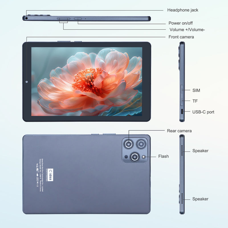 C ý tưởng 9 inch Android 12 Tablet 8GB RAM 512GB ROM 5MP + 8MP Camera kép WIFI Tablet với SIM CM915 (Xám)