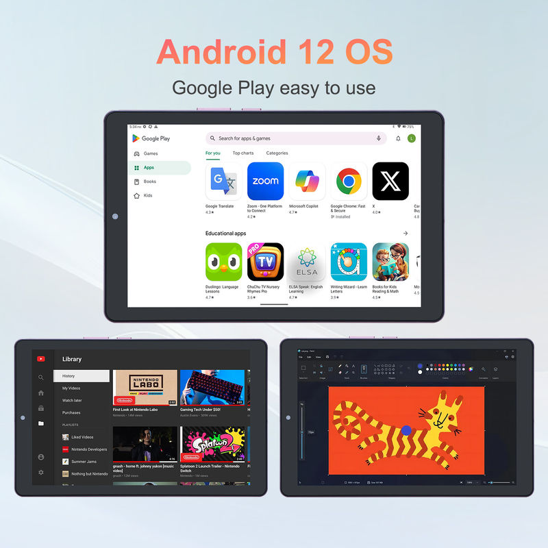 C ý tưởng 9 inch Android 12 Tablet 8GB RAM 512GB ROM 5MP + 8MP Camera kép WIFI Tablet với SIM CM915 (Hồng)