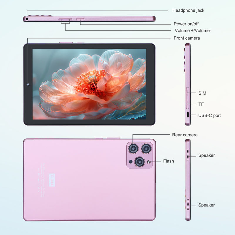 C ý tưởng 9 inch Android 12 Tablet 8GB RAM 512GB ROM 5MP + 8MP Camera kép WIFI Tablet với SIM CM915 (Hồng)