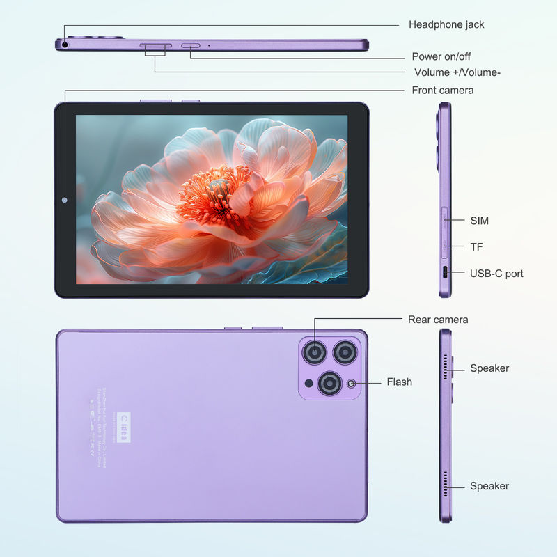 C ý tưởng 9 inch Android 12 Tablet 8GB RAM 512GB ROM 5MP + 8MP Máy tính bảng WIFI Camera kép với SIM CM915 (Vàng)