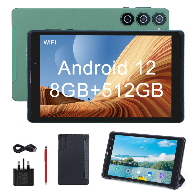 C ý tưởng Máy tính bảng Android 8 inch Nhà sản xuất với Android 12 Quad Core 8GB + 512GB Lưu trữ IPS HD Display CM835 ((xanh)