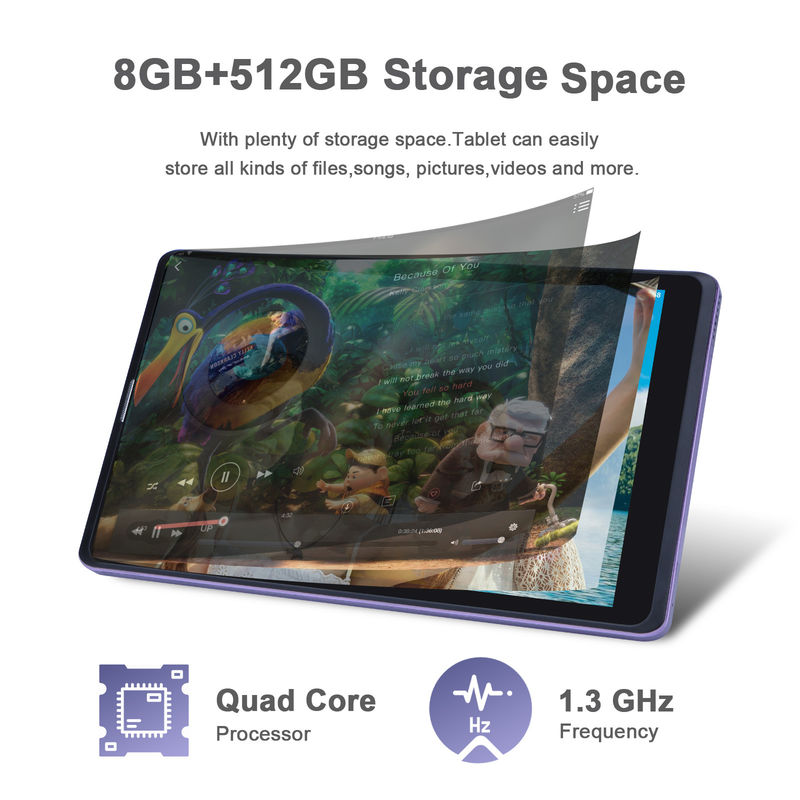 C ý tưởng Máy tính bảng Android 8 inch Nhà sản xuất với Android 12 Quad Core 8GB + 512GB Lưu trữ IPS HD Display CM835 ((bông)