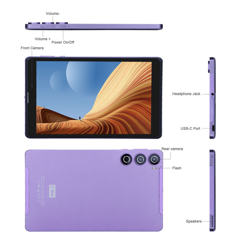 C ý tưởng Máy tính bảng Android 8 inch Nhà sản xuất với Android 12 Quad Core 8GB + 512GB Lưu trữ IPS HD Display CM835 ((bông)