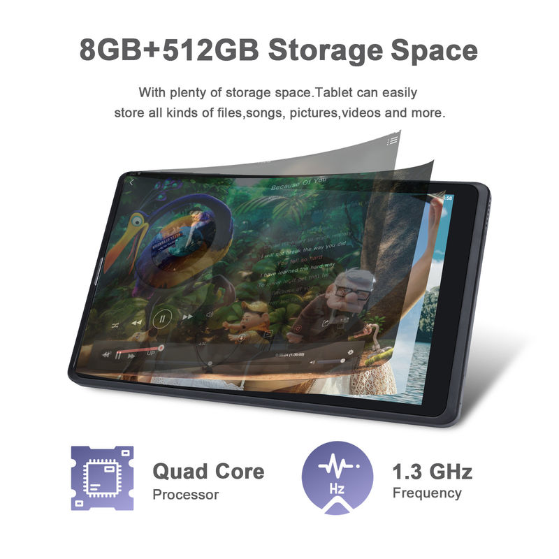 C ý tưởng Máy tính bảng Android 8 inch Nhà sản xuất với Android 12 Quad Core 8GB + 512GB Lưu trữ IPS HD Display CM835 ((màu đen)