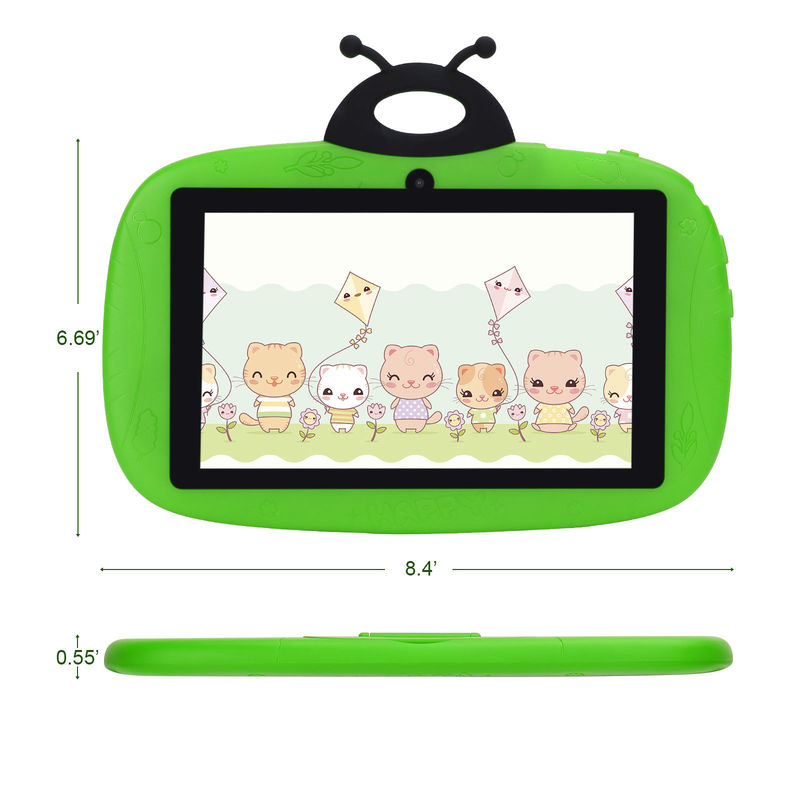 C ý tưởng Camera kép WiFi 7 Inch Tablet PC Android Trẻ em dành cho trẻ mới biết học 128GB với Case / Kids App CM75 (xanh)