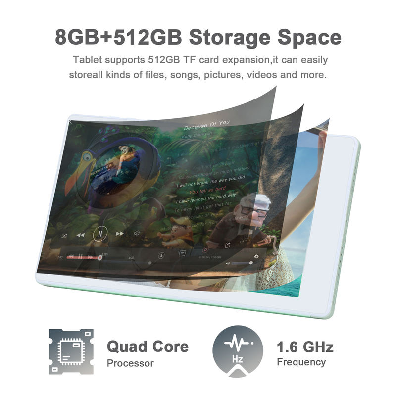 C ý tưởng 7 Inch Android Smart Tablet 8 + 512GB Quad Core WiFi Tablet màn hình cảm ứng HD CM513 ((Xanh)