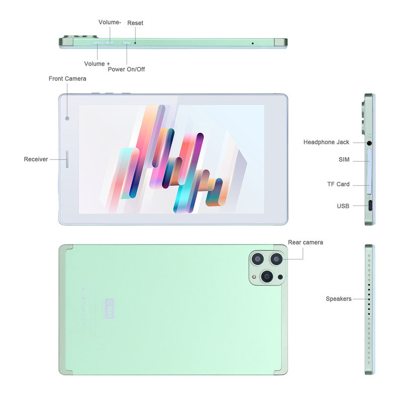 C ý tưởng 7 Inch Android Smart Tablet 8 + 512GB Quad Core WiFi Tablet màn hình cảm ứng HD CM513 ((Xanh)