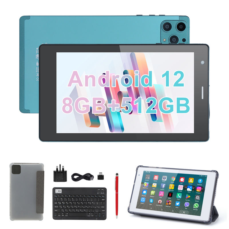 C ý tưởng 7 Inch Android Smart Tablet 8 + 512GB Quad Core WiFi Tablet màn hình cảm ứng HD CM513 ((Xanh)
