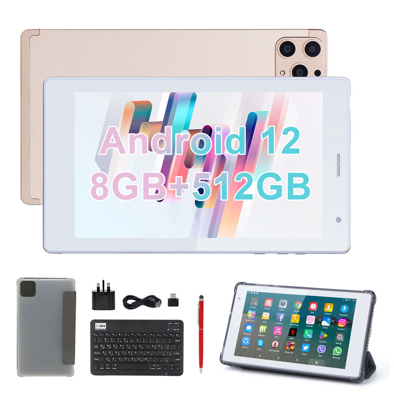 C ý tưởng 7 Inch Android Smart Tablet 8 + 512GB Quad Core WiFi Tablet màn hình cảm ứng HD CM513 ((Vàng)