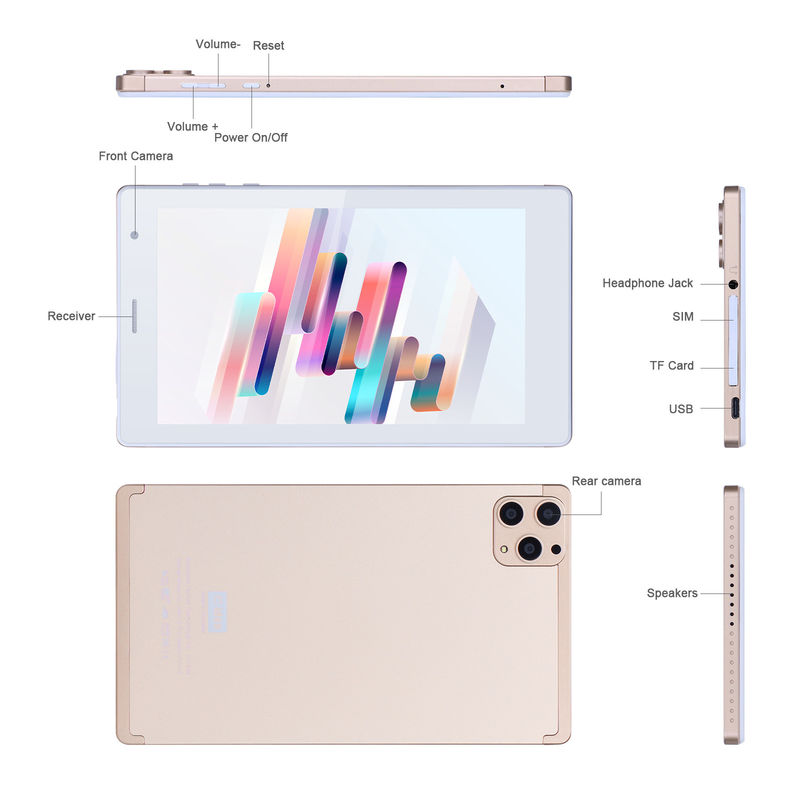 C ý tưởng 7 Inch Android Smart Tablet 8 + 512GB Quad Core WiFi Tablet màn hình cảm ứng HD CM513 ((Vàng)