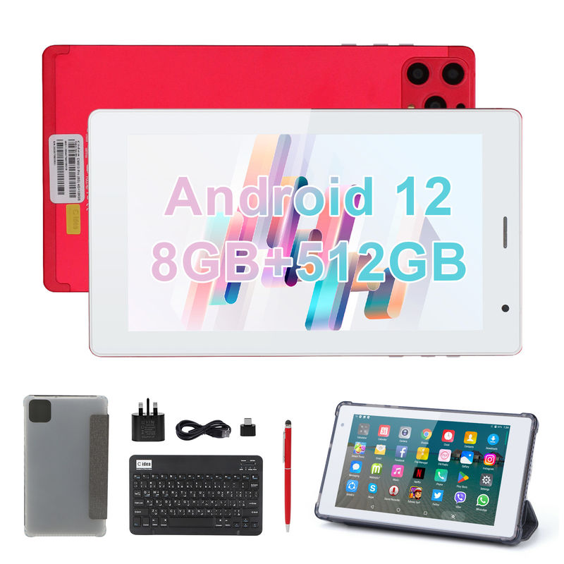 C ý tưởng 7 Inch Android Smart Tablet 8 + 512GB Quad Core WiFi Tablet màn hình cảm ứng HD CM513 ((Đỏ)