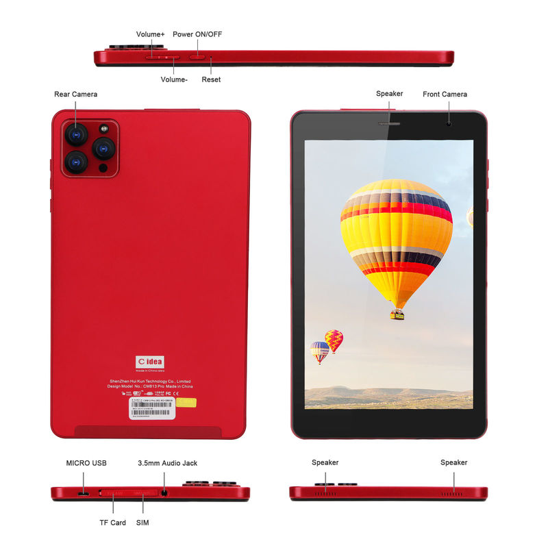 C ý tưởng 1280x800 IPS 8 Inch Android Tablet HD màn hình cảm ứng GPS WiFi Camera kép 8000mAh Pin CM813-Red