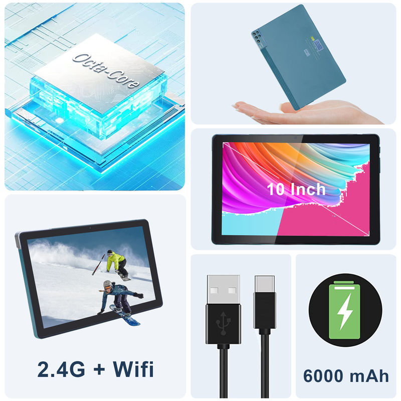 C ý tưởng 256ROM 10 Inch Tablet PC 2 Camera 5MP + 8MP Quad Core với Keyboards Case CM7000 Blue