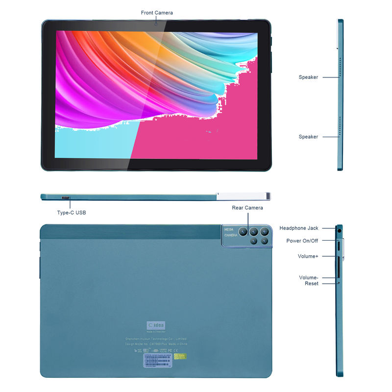 C ý tưởng 256ROM 10 Inch Tablet PC 2 Camera 5MP + 8MP Quad Core với Keyboards Case CM7000 Blue
