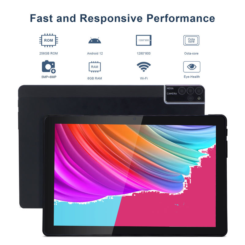 C ý tưởng 800x1280 IPS 10 Inch Tablet PC With Case 256GB ROM Quad Core Dual 5MP + 8MP Camera HD IPS Hiển thị CM7000 Đen