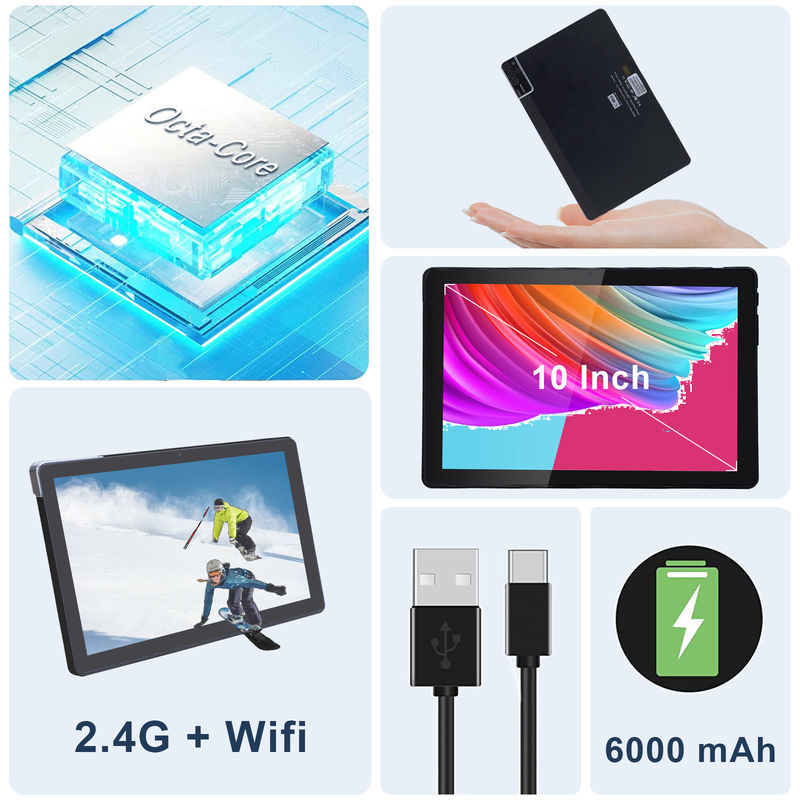 C ý tưởng 800x1280 IPS 10 Inch Tablet PC With Case 256GB ROM Quad Core Dual 5MP + 8MP Camera HD IPS Hiển thị CM7000 Đen