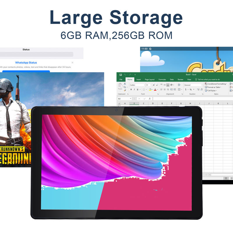 C ý tưởng 800x1280 IPS 10 Inch Tablet PC With Case 256GB ROM Quad Core Dual 5MP + 8MP Camera HD IPS Hiển thị CM7000 Đen
