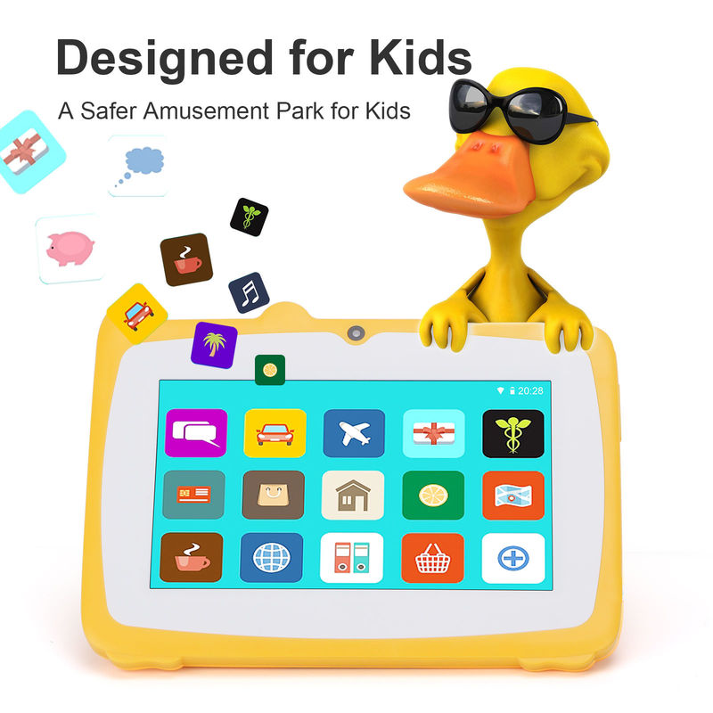 C ý tưởng 7 Inch Android Kids Learning Tablet 64GB + 32GB Bộ nhớ mở rộng HD Camera kép 2MP + 2MP CM80 Màu vàng