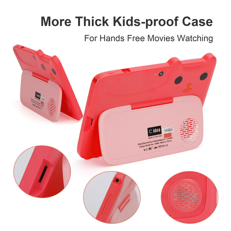 C ý tưởng giáo dục 7 inch máy tính bảng Kidspad với trường hợp chống trẻ em pin lớn 5000mAh IWAWA CM80Red cài đặt sẵn