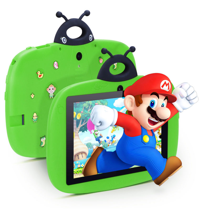 C ý tưởng Camera kép WiFi 7 Inch Tablet PC Android Trẻ em Cho Trẻ sơ sinh Học tập 128GB với Case Kids App CM76 Xanh