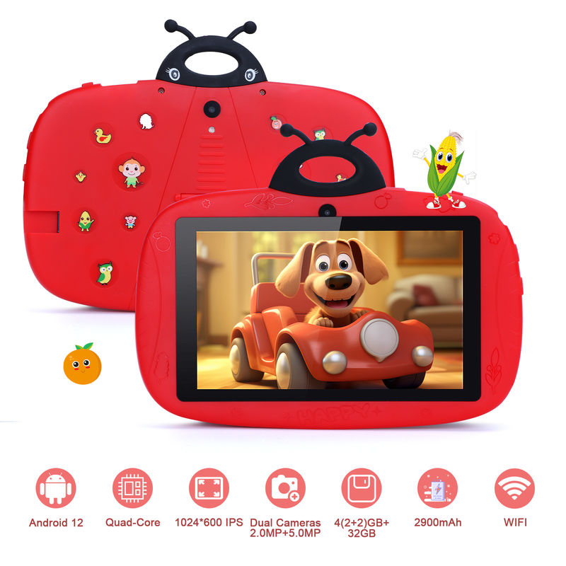 C ý tưởngToddler Learning C ý tưởng 7 inch WIFI Tablet Android 12 32GB+32GB Bộ nhớ mở rộng CM77Red
